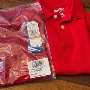 OshKosh B'gosh and Nautica 4T Kids Red Polo Shirts